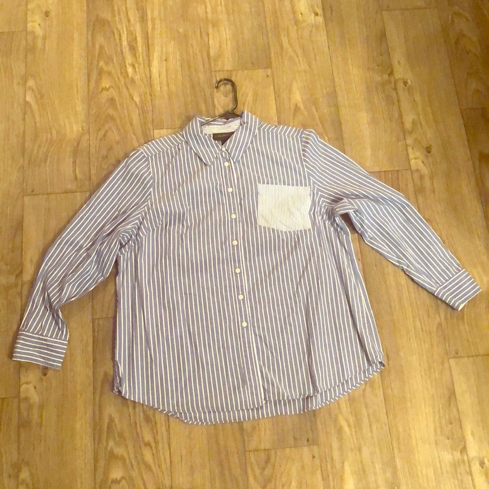 Double breasted blue button down